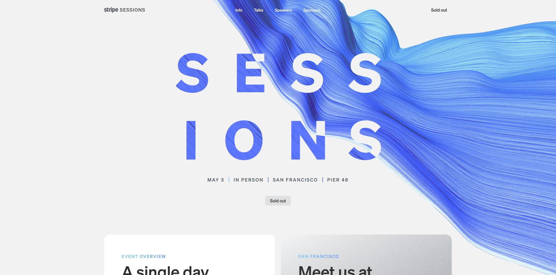 Screenshot of Stripe Sessions 2023 website