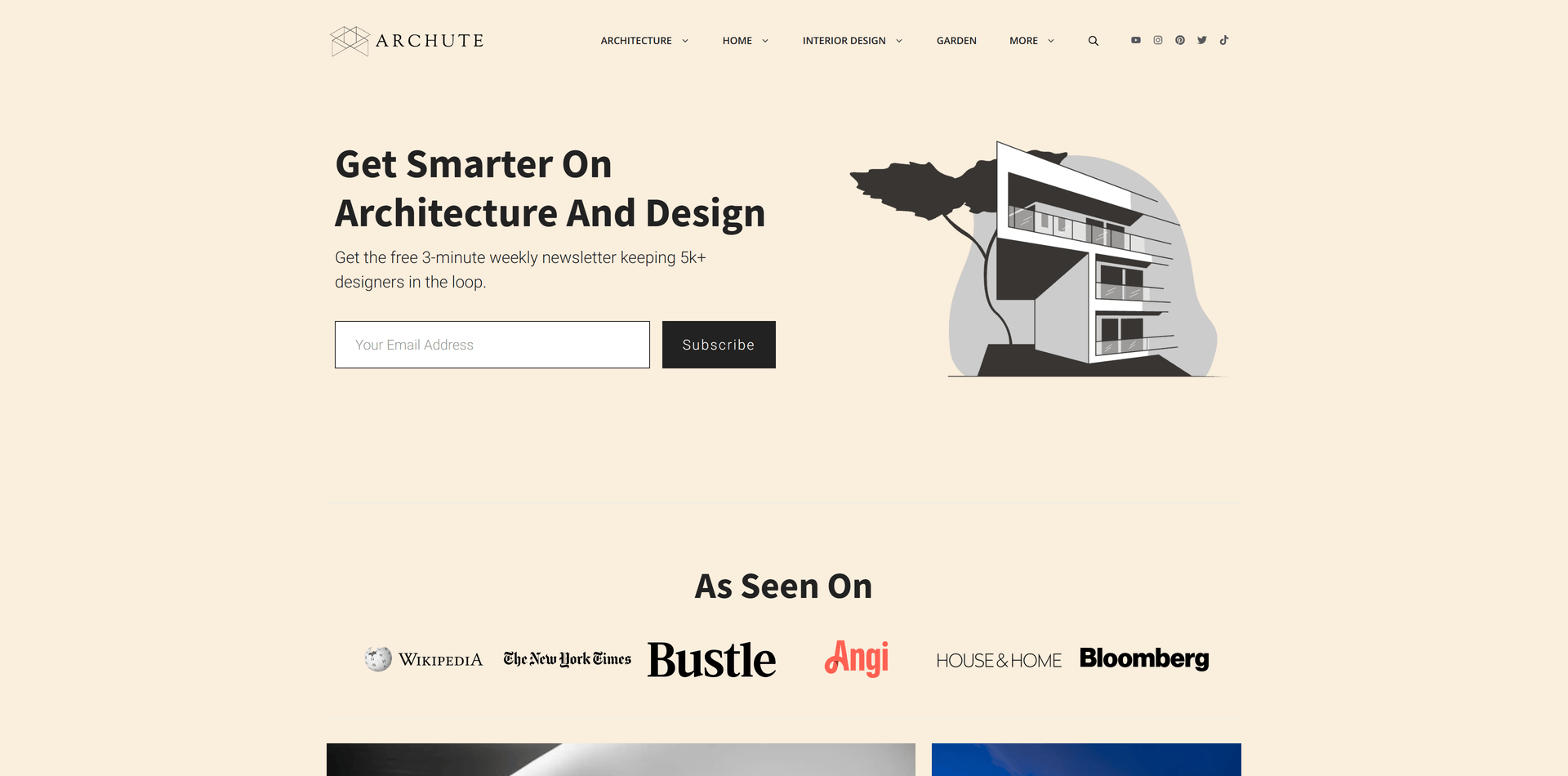 Screenshot of Archute's website