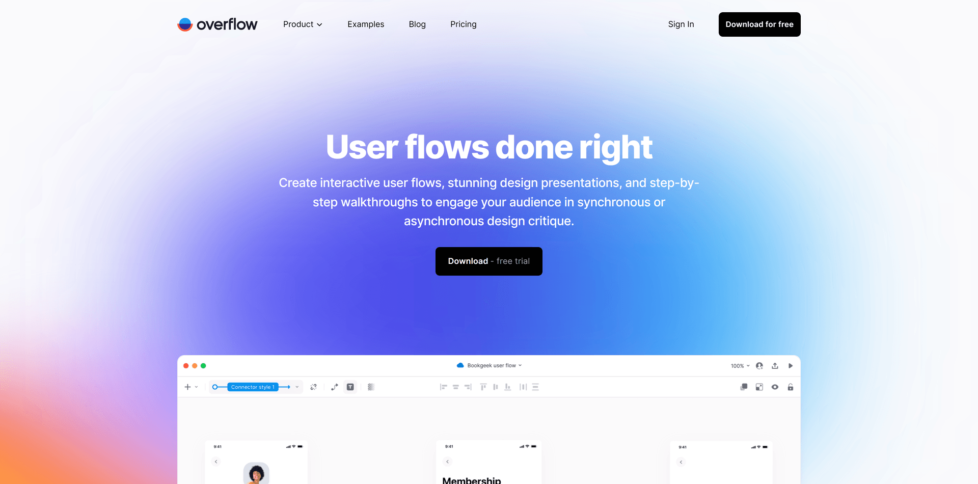 Screenshot of Overflow's website