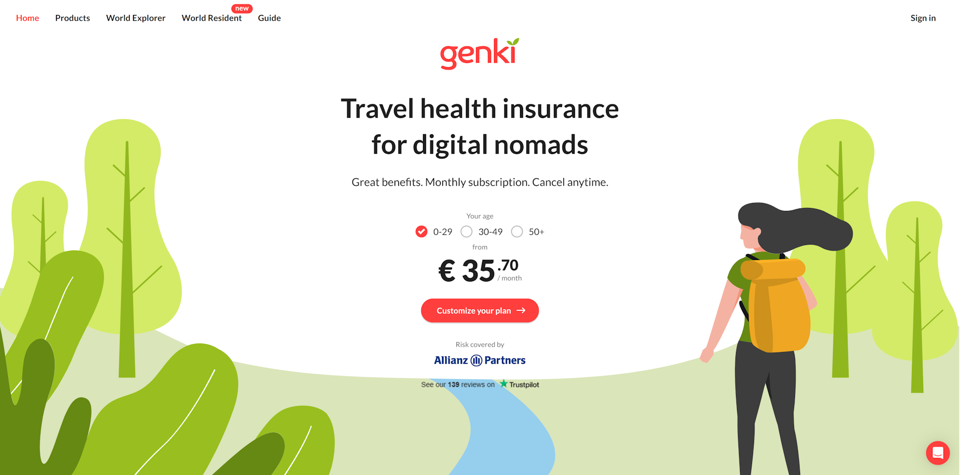 Screenshot of Genki's website